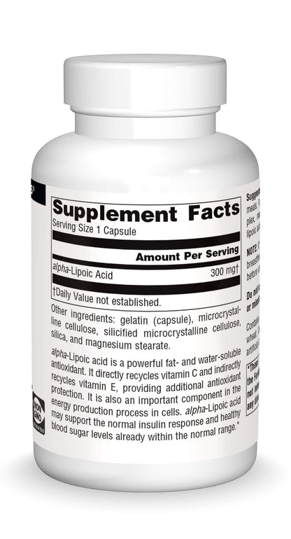 Source Naturals Alpha Lipoic Acid 300 mg | Supports Sugar Metabolism & Energy (120 Capsules)