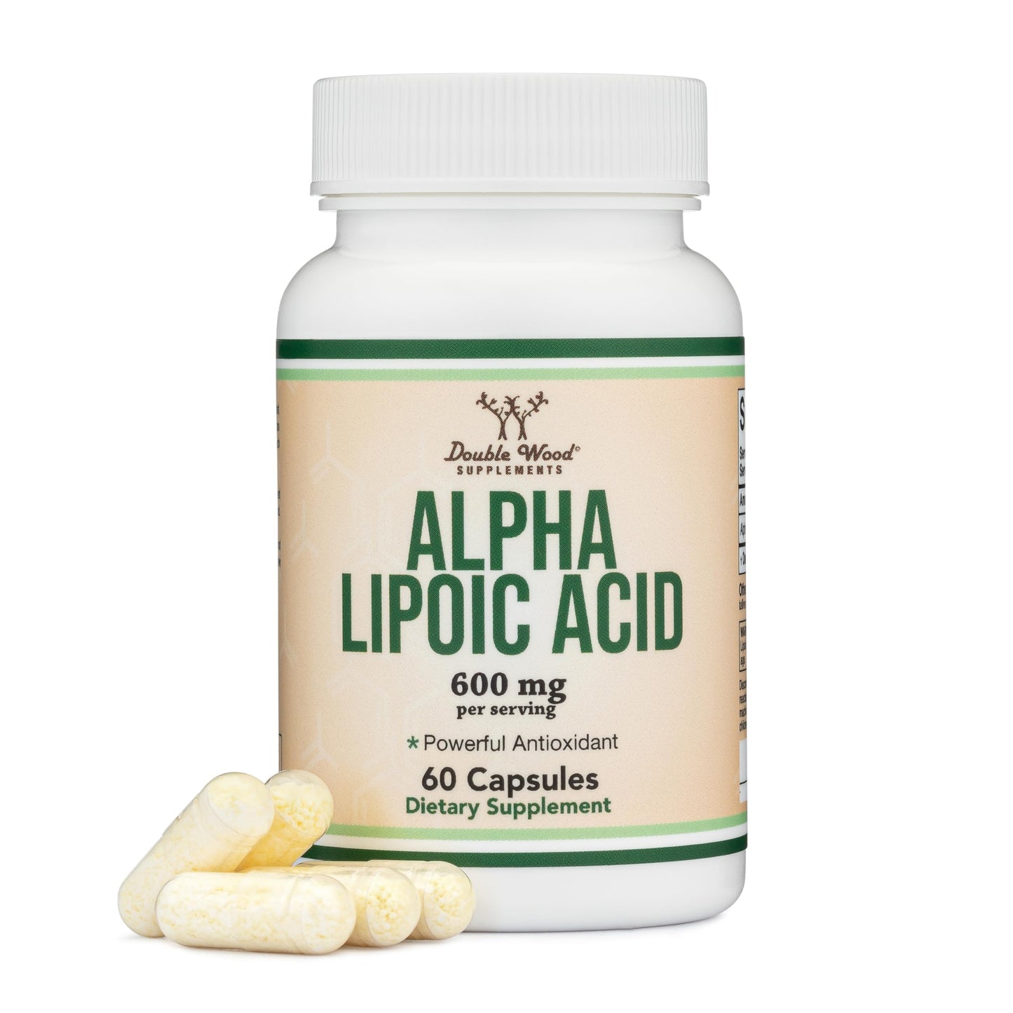 Alpha Lipoic Acid 600mg (60 Caps) – Neuropathy & Cardiovascular Health | Double Wood