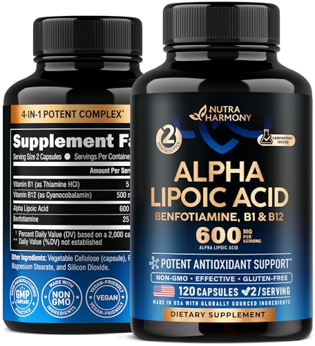 Alpha Lipoic Acid 600mg - ALA for Nerve & Energy Support | 120 Capsules