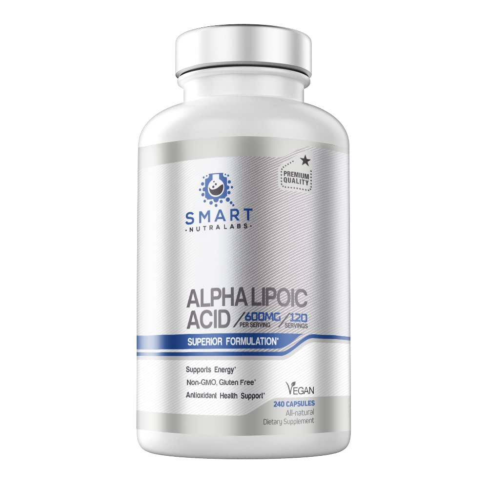 Alpha Lipoic Acid 600mg – 240 Vegan Capsules | Gluten Free, Non-GMO