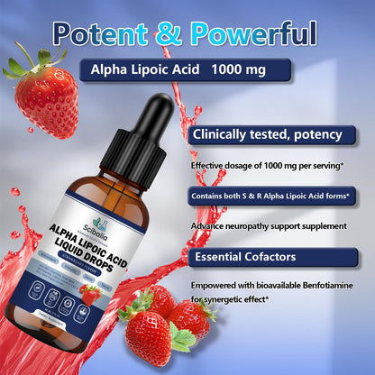 Alpha Lipoic Acid 1000mg Liquid Drops – 11-in-1 ALA with Acetyl-L-Carnitine & Benfotiamine