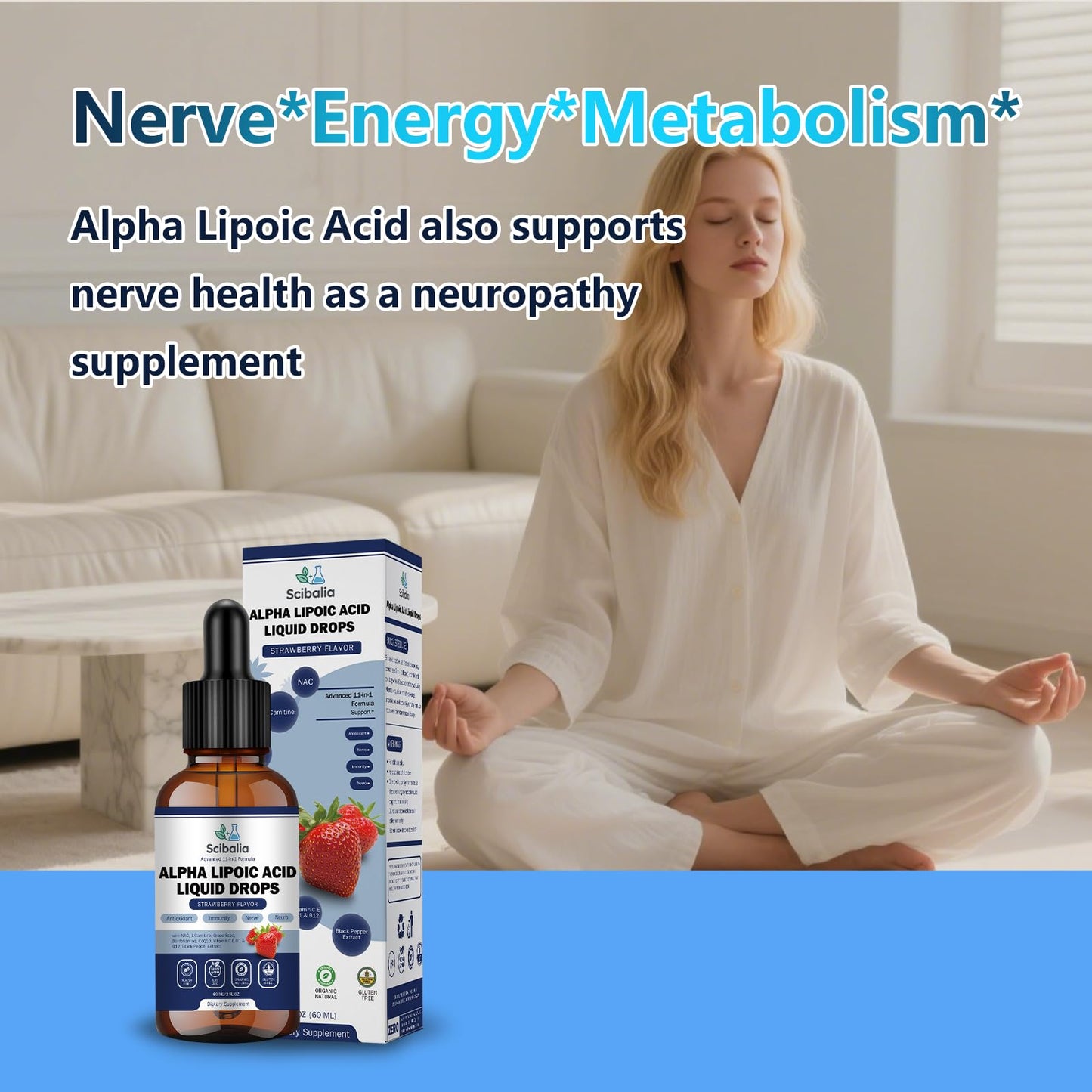 Alpha Lipoic Acid 1000mg Liquid Drops – 11-in-1 ALA with Acetyl-L-Carnitine & Benfotiamine