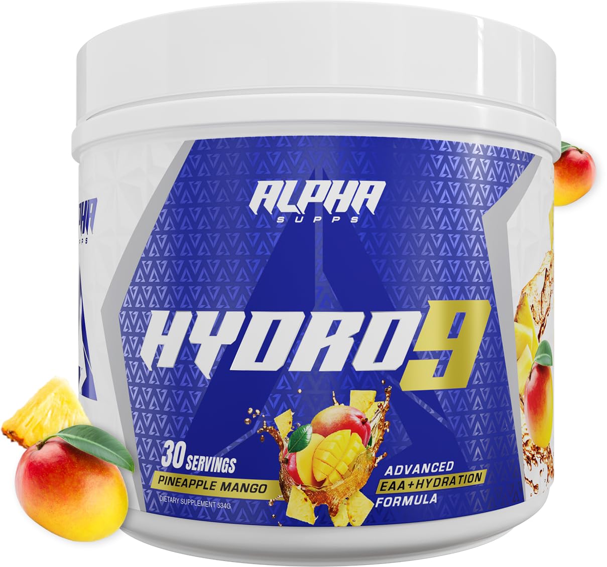 Hydro 9 Aminos EAA + Hydration Powder – Pineapple Mango (30 Servings) | Alpha Supps