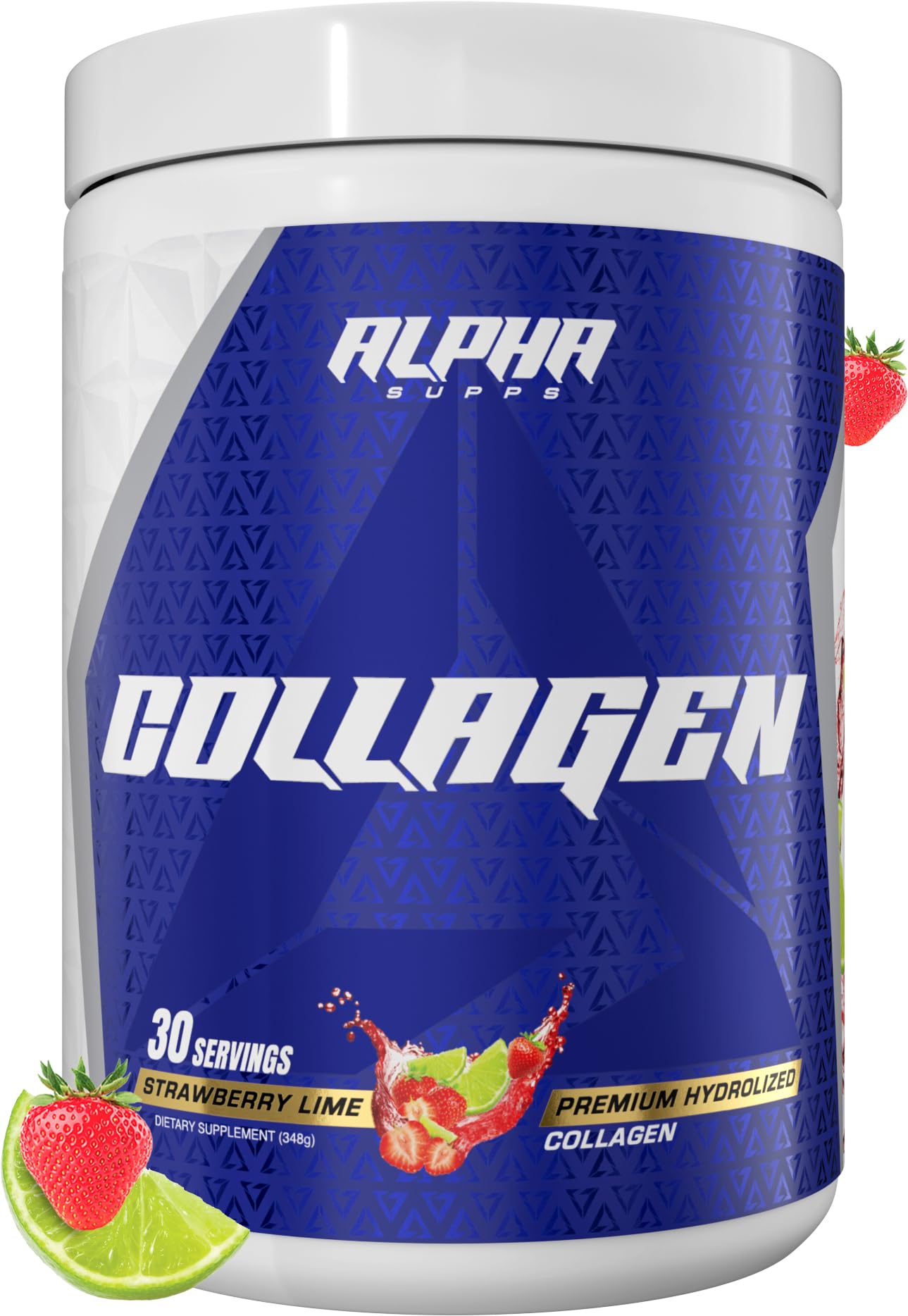 Alpha Supps Premium Hydrolyzed Collagen Powder - Strawberry Lime, 30 Servings