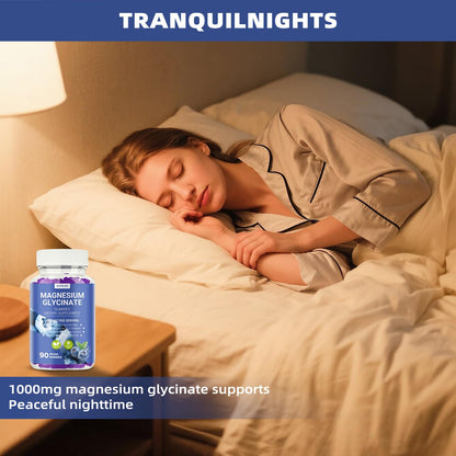ALPHA01 Magnesium Glycinate Gummies 1000mg - Sleep & Focus (Non-GMO, Gluten-Free)