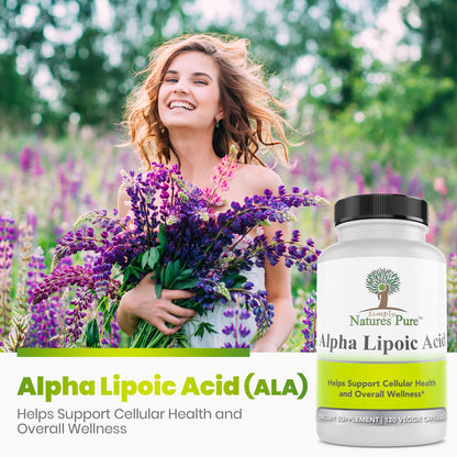 Simply Nature's Pure Alpha Lipoic Acid 600mg – 120 Veggie Capsules | Non-GMO Thioctic Acid