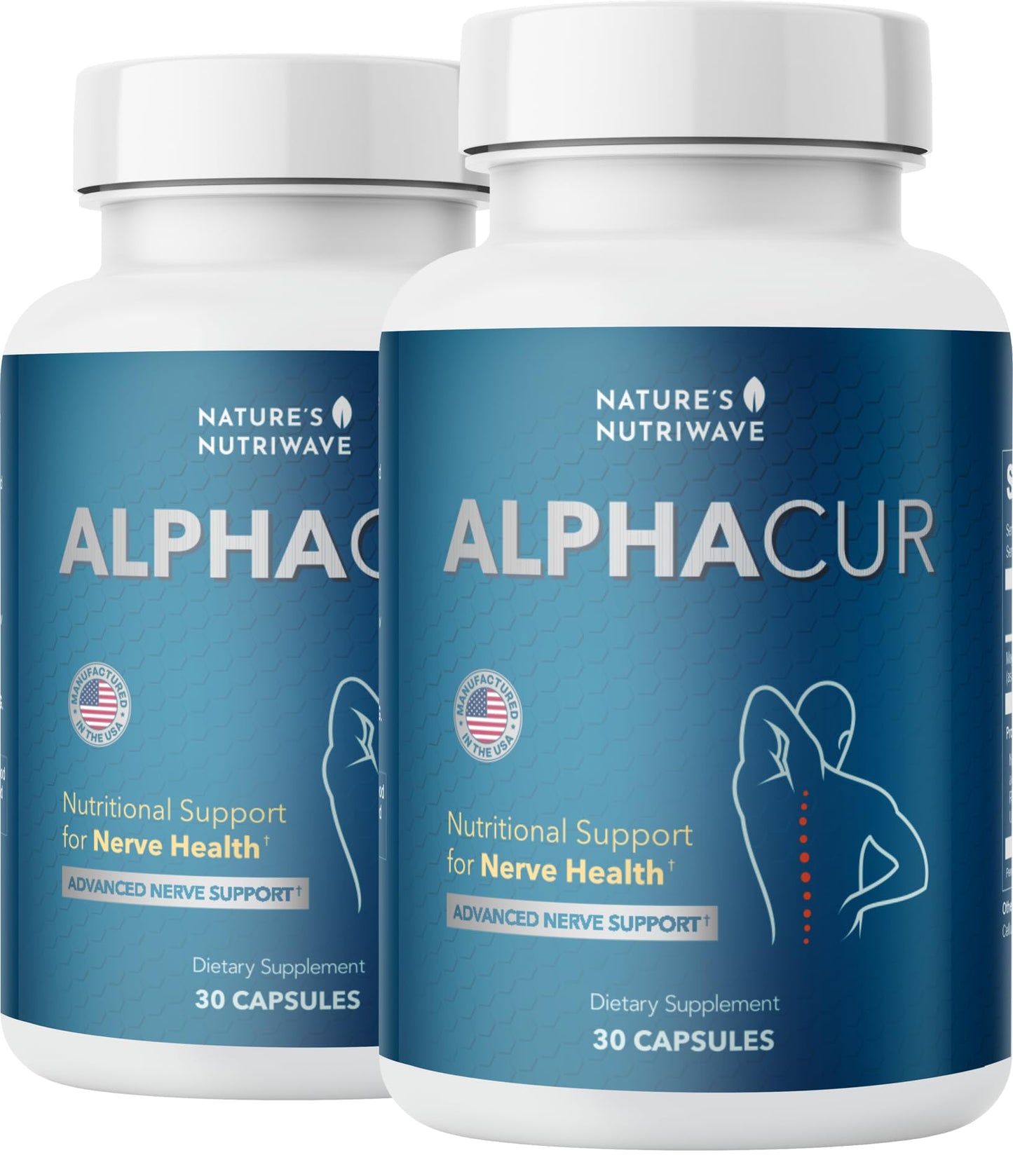 Nature's NutriWave Alphacur - Natural Supplement with Magnesium, Alpha Lipoic Acid, Turmeric & CoQ10 - Non-GMO, 100% Natural, Made in The USA, GMP-Certified - 30 Capsules, 2 Month Supply