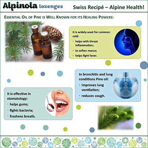Alpinola Lozenges Menthol – 20 Herbs & Vitamin C, Sugar Free Stevia, 17 Count