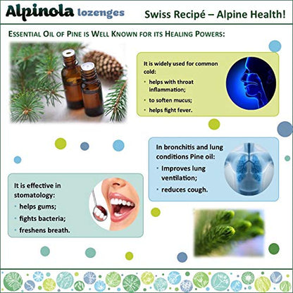 Alpinola Lozenges Menthol – 20 Herbs & Vitamin C, Sugar Free Stevia, 17 Count