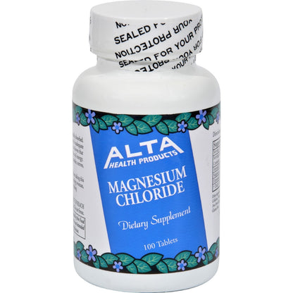 Alta Health Magnesium Chloride Tablets, 100 Count – Readily Absorbed