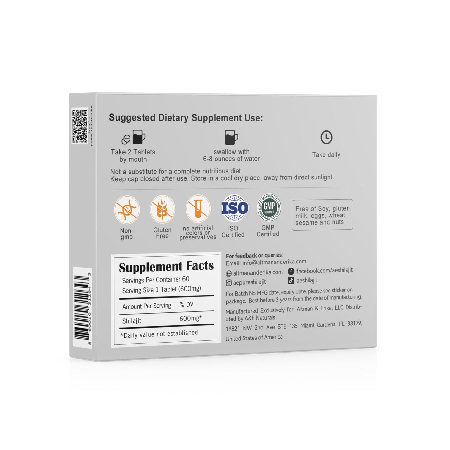 Altman & Erika Shilajit Tablets | A&E Naturals