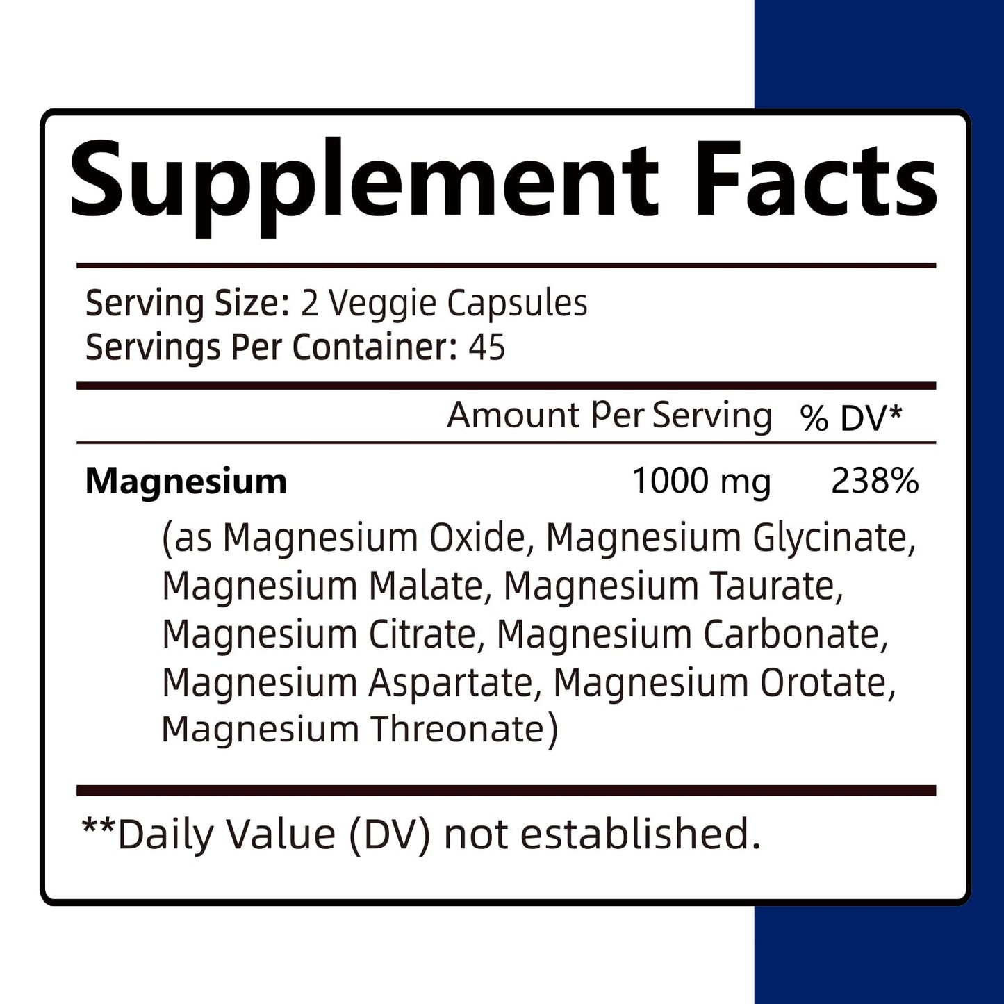 ALVETA Magnesium Complex Supplement - 9 Elemental Magnesium 1000mg | Glycinate, Citrate, Malate, Taurate