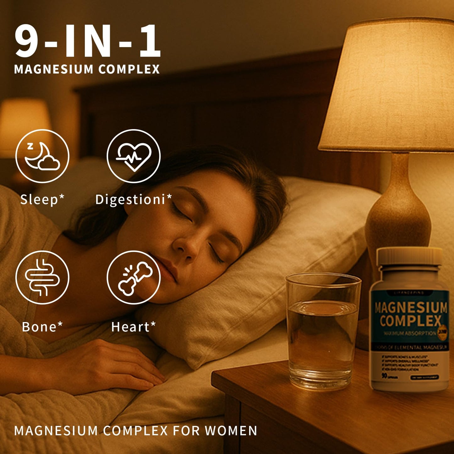 ALVETA Magnesium Complex Supplement - 9 Elemental Magnesium 1000mg | Glycinate, Citrate, Malate, Taurate