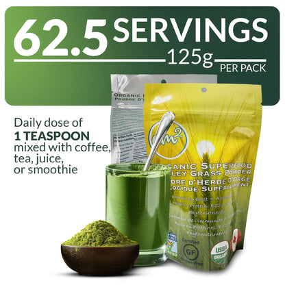 am2 Organic Barley Grass Powder – 125g (62 Servings) | Antioxidants, Immunity & Digestive Health