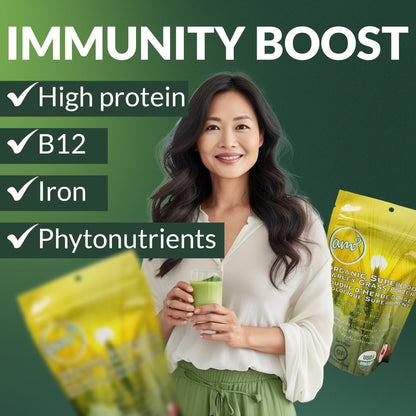 am2 Organic Barley Grass Powder – 125g (62 Servings) | Antioxidants, Immunity & Digestive Health