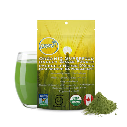 am2 Organic Barley Grass Powder – 125g (62 Servings) | Antioxidants, Immunity & Digestive Health