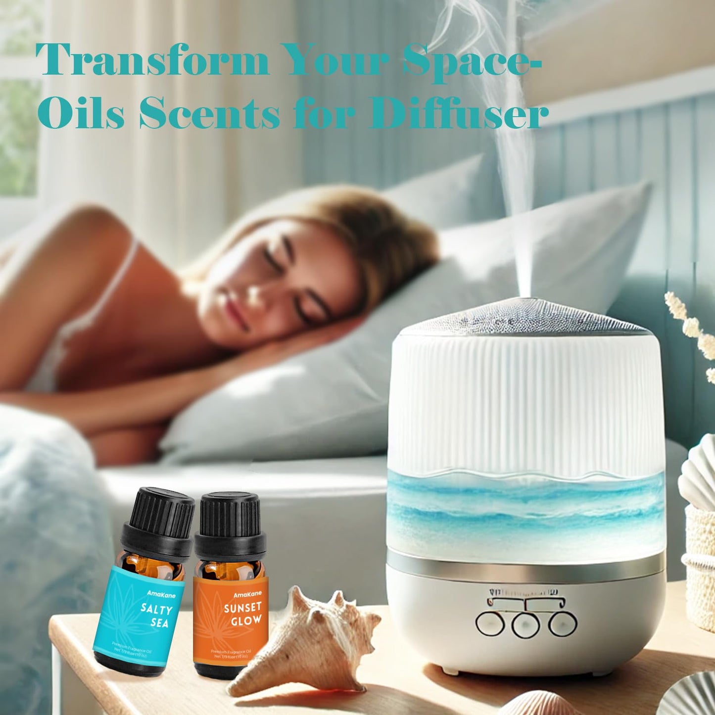 AmaKane Fragrance Oils – Beach Scents for Candles, Soaps, Diffusers | 6x10ml Beach Vibes, Sunset Glow, Beach Linen, Salty Sea & More