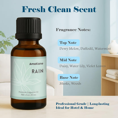 AmaKane Rain Fragrance Oil 30ml – Clean Fresh Diffuser Oil for Home, Candles & Soaps