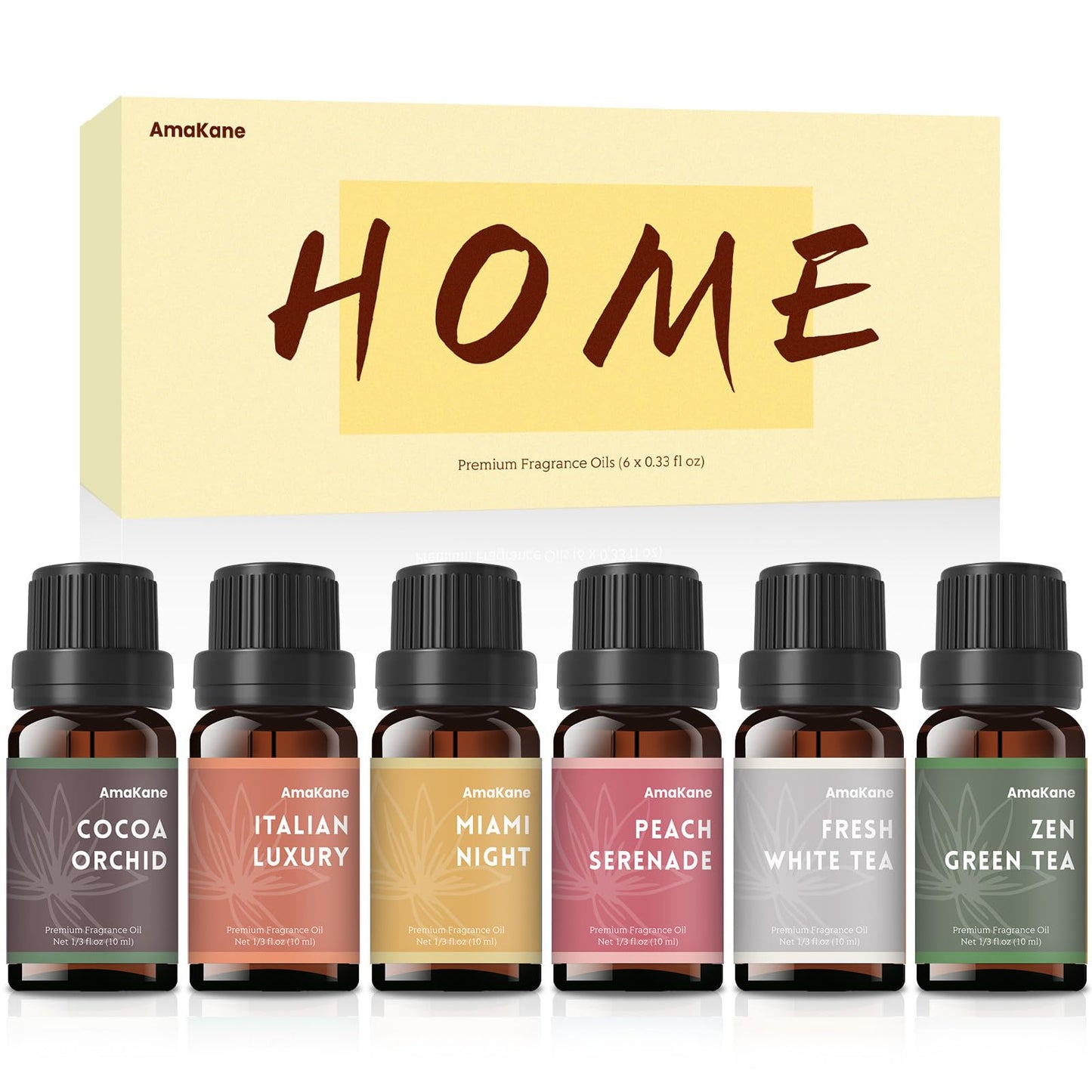 AmaKane Home Fragrance Oils – Diffuser & Candle Scents (6x10ml)