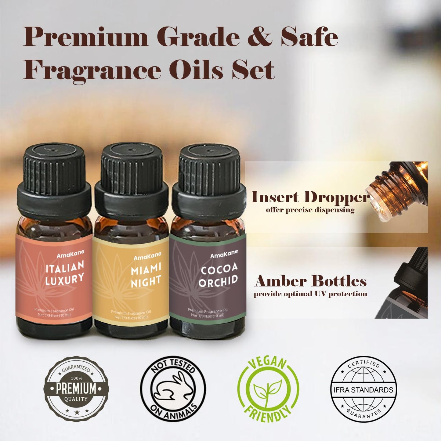 AmaKane Home Fragrance Oils – Diffuser & Candle Scents (6x10ml)