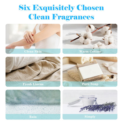 AmaKane Fragrance Oils Clean Set - 6 Premium Soap Making Scents for Diffusers, Candles, Laundry