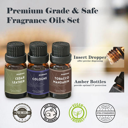 AmaKane Fragrance Oils – Masculine Scents for Men (6x10 ml each)