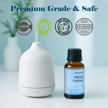 AmaKane Fresh Linens Fragrance Oil 30ml – Clean Diffuser Oil for Home, Candle & Soap Making
