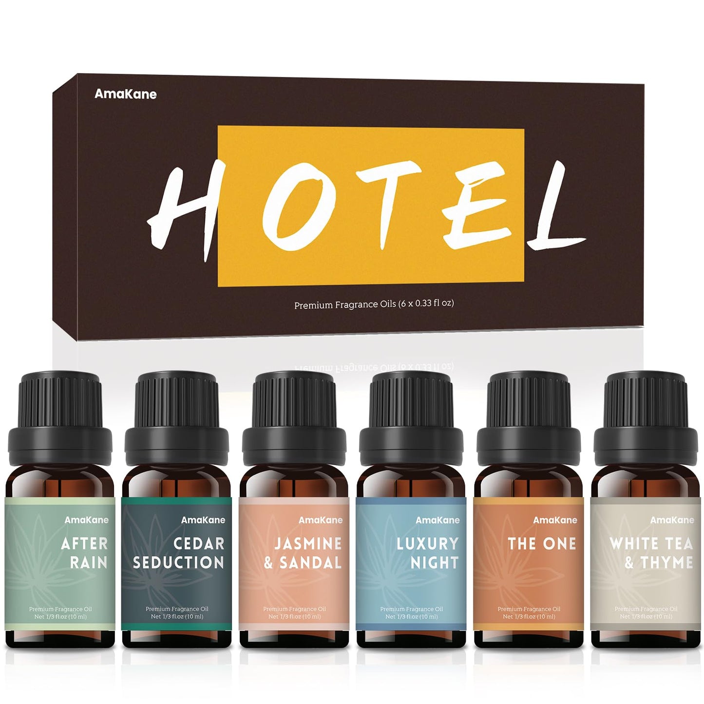 AmaKane Hotel Diffuser Oils 6x10ml – Luxury Hotel Scent Collection