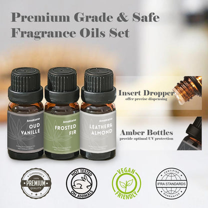 AmaKane Winter Fragrance Oil 6x10ml – Oud Vanille, Frosted Fir & More