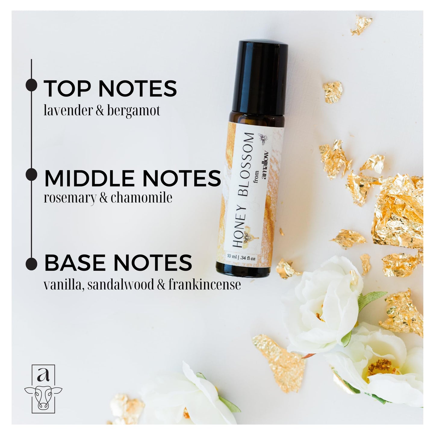 Amallow Non-Toxic Perfume Roller | Pure Essential Oils | Honey Blossom