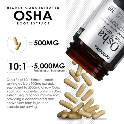AMALTH OSHA Root 20:1 Extract – 1000mg, 120 Vegan Capsules, 15X Concentrated, Non-GMO