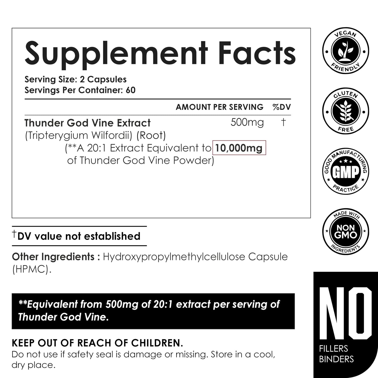 AMALTH Thunder God Vine Root Capsules – Tripterygium Wilfordii Extract, 120 Capsules