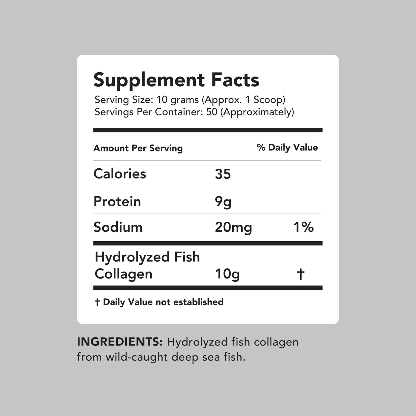 AMANDEAN Marine Collagen Peptides Powder – Double Hydrolyzed, Wild-Caught Whitefish, Type 1 & 3, 50 Servings