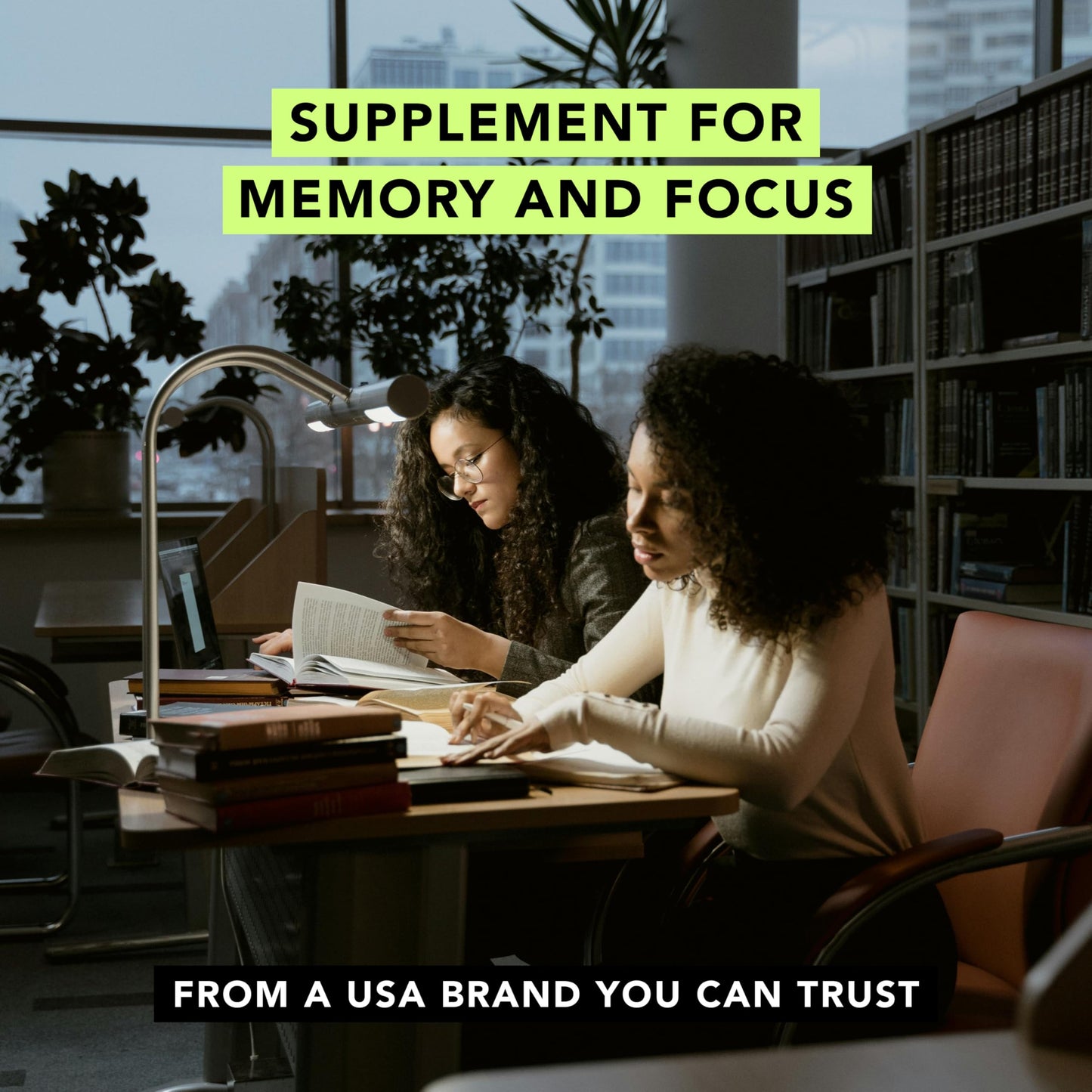 AMANDEAN Brain Supplement | Nootropic for Memory, Focus & Clarity | Magtein, Lion's Mane, Alpha GPC | 90 Veggie Capsules