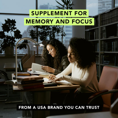 AMANDEAN Brain Supplement | Nootropic for Memory, Focus & Clarity | Magtein, Lion's Mane, Alpha GPC | 90 Veggie Capsules