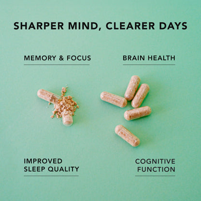 AMANDEAN Brain Supplement | Nootropic for Memory, Focus & Clarity | Magtein, Lion's Mane, Alpha GPC | 90 Veggie Capsules