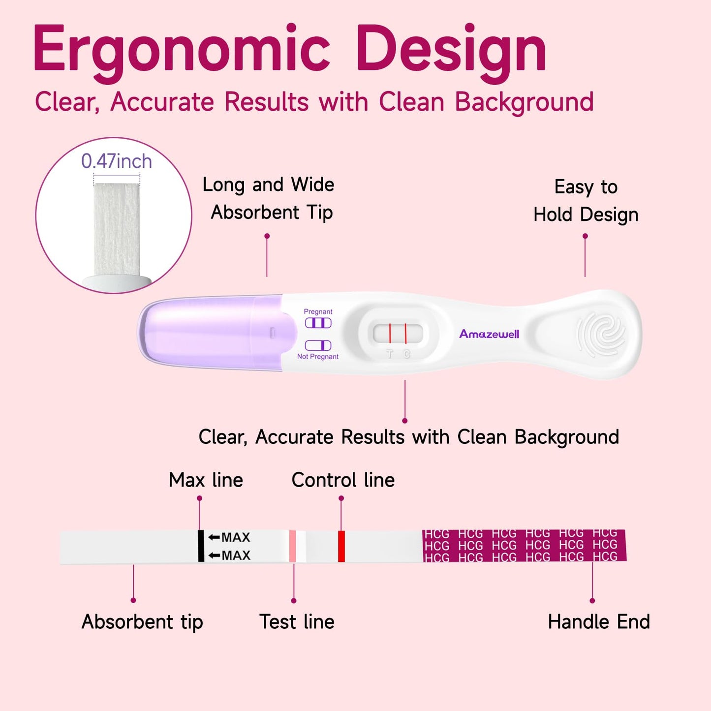 Amazewell Urine Cups for Ovulation & Pregnancy Test – 2 Early Tests, 5 HCG Strips, 1 Collapsible Urine Cup
