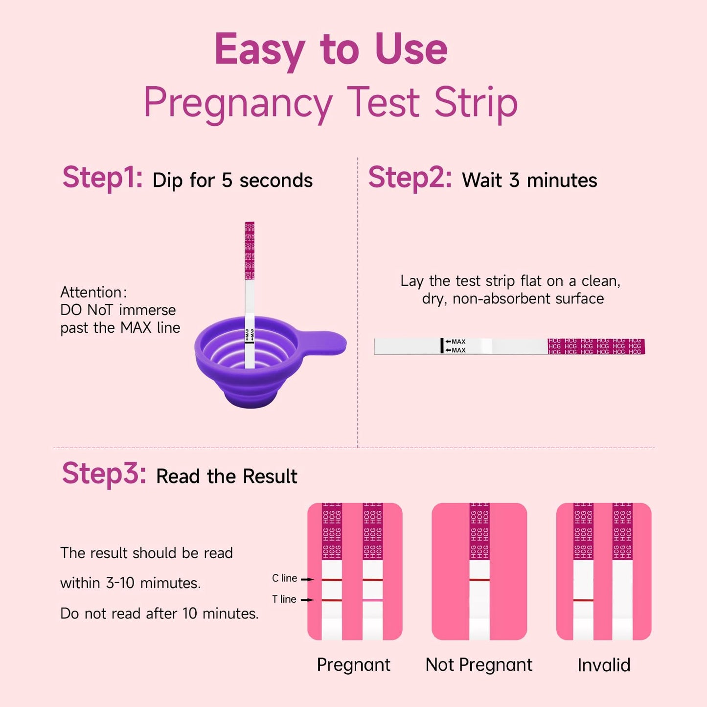 Amazewell Urine Cups for Ovulation & Pregnancy Test – 2 Early Tests, 5 HCG Strips, 1 Collapsible Urine Cup