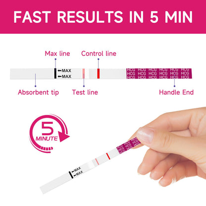 Amazewell Early Detection Pregnancy Test Strips – At-Home hCG Tests, 50 Pack, 99%+ Accuracy