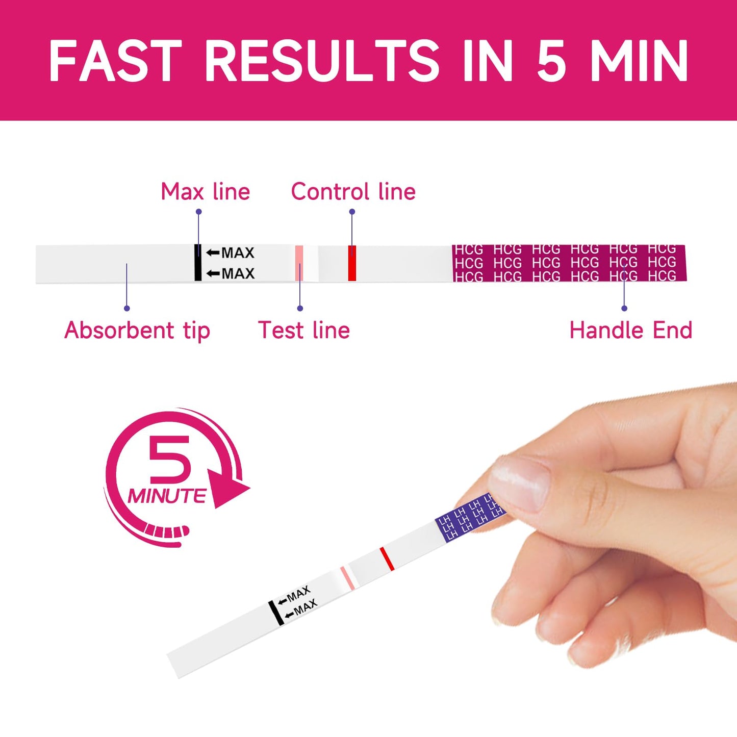 Ovulation & Pregnancy Test Strips Kit by Amazewell – 40 Strips (LH & HCG)