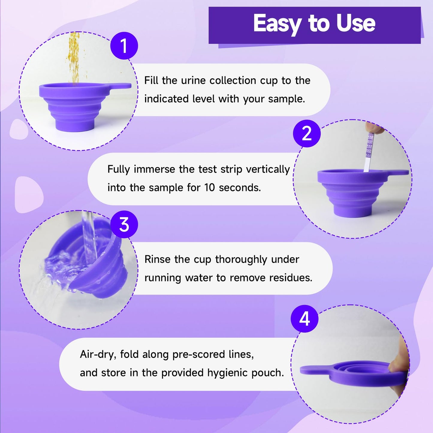 Amazewell Reusable Folding Urine Cups for Ovulation & Pregnancy Tests