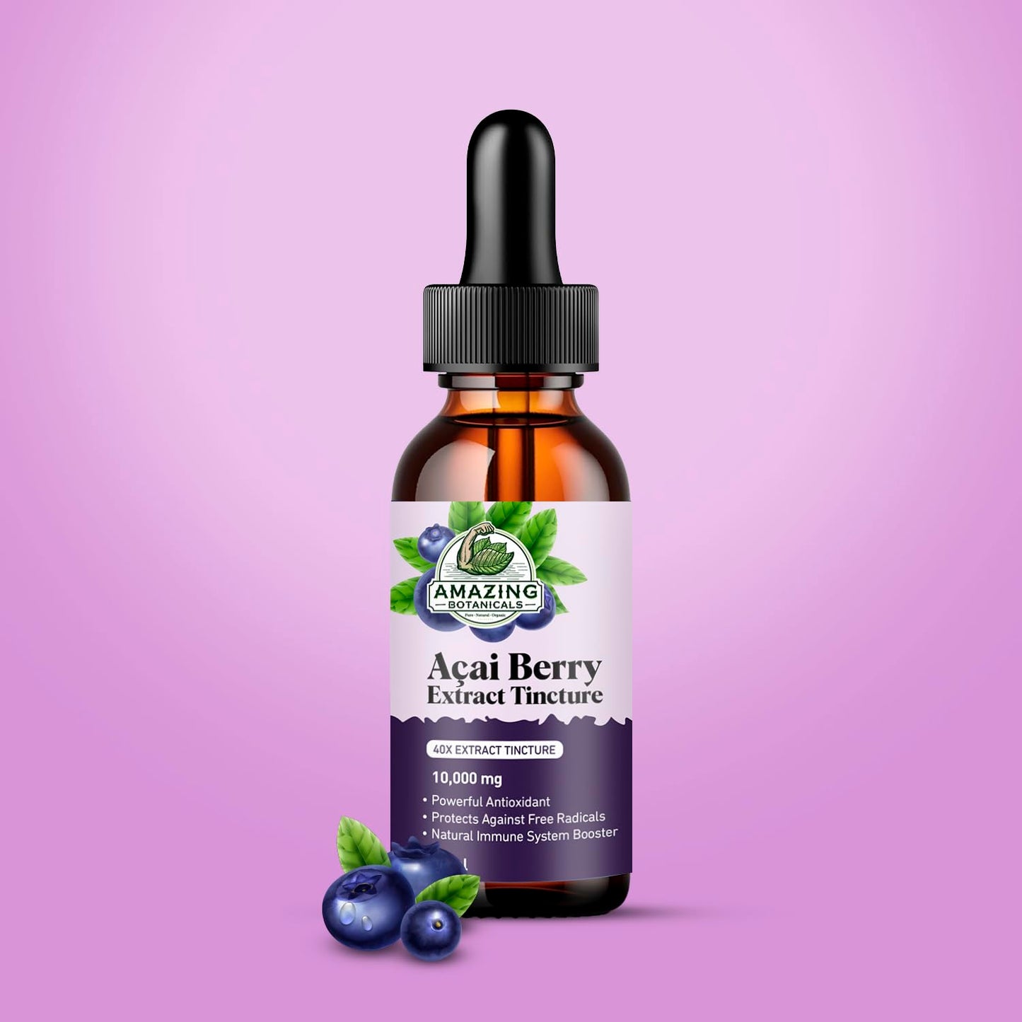 Amazing Botanicals Acai Berry Tincture 10,000 mg – 30ml | Premium Antioxidant Supplement
