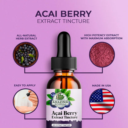 Amazing Botanicals Acai Berry Tincture 10,000 mg – 30ml | Premium Antioxidant Supplement