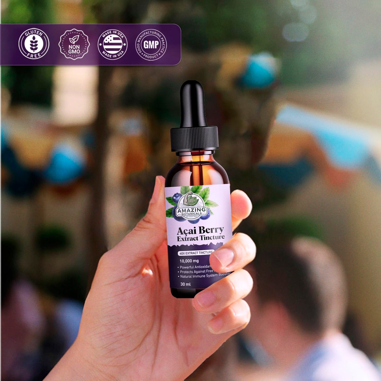 Amazing Botanicals Acai Berry Tincture 10,000 mg – 30ml | Premium Antioxidant Supplement