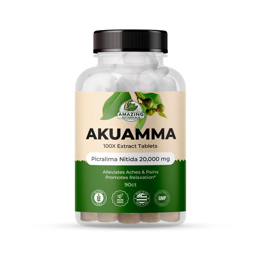 Amazing Botanicals Akuamma Extract Tablets – 200 mg, 90 Count | Focus & Calm BritishVita | Premium UK Vitamins & Wellness Supplements