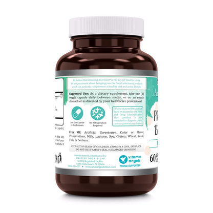 Amazing Flora Probiotic 10 Strains 15 Billions | 60 Veggie Capsules | Non-GMO | Gluten-Free | Made in USA