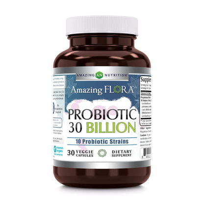 Amazing Flora Probiotic 30B | 10 Strains | Veggie Capsule | Made in USA