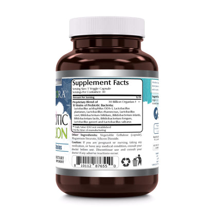 Amazing Flora Probiotic 30B | 10 Strains | Veggie Capsule | Made in USA