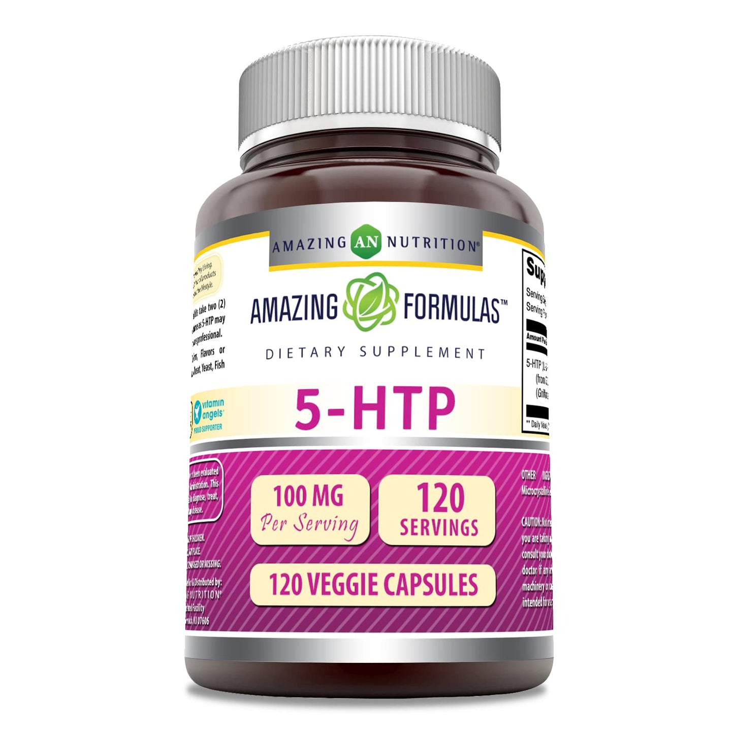 Amazing Formulas 5-HTP 100 mg Supplement | Veggie Capsules | Non-GMO & Gluten Free | Made in USA | 120 Count