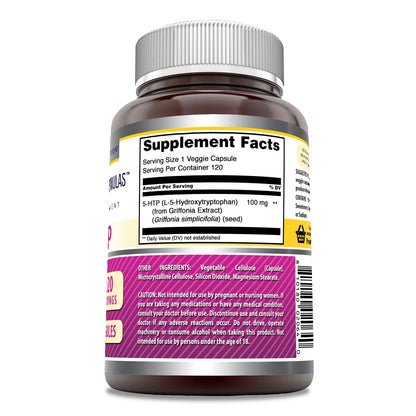 Amazing Formulas 5-HTP 100 mg Supplement | Veggie Capsules | Non-GMO & Gluten Free | Made in USA | 120 Count